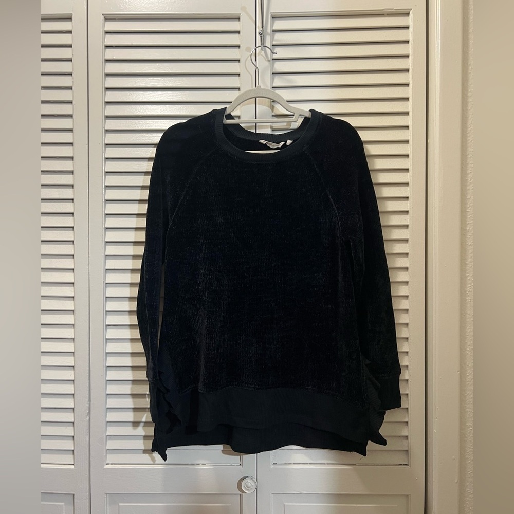 Soft Surroundings Chenille Ruffle Hem Sweater